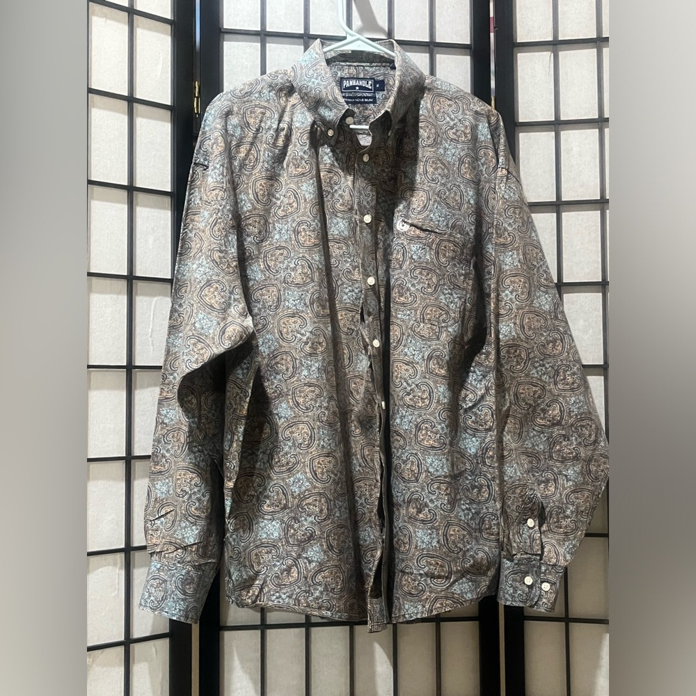 PANHANDLE SLIM, WESTERN PAISLEY SHIRT MEN SIZE XL